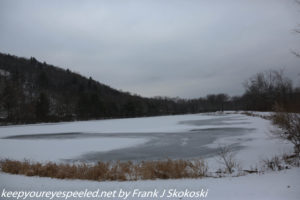 frozen snow covered lake 